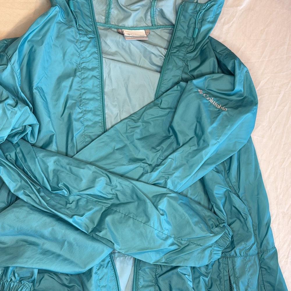 Columbia Blue Ski Jacket Water-Resistant Hooded